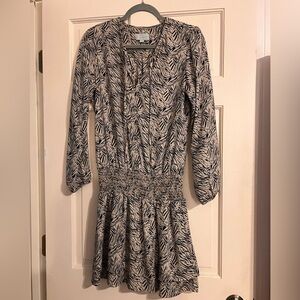 Veronica M Black and Tan Long Sleeve Dress
